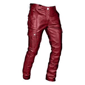 Pantalones de cuero de alta calidad Precio de fábrica al por mayor Precio de cuero Pantalones de cuero con logotipo personalizado para hombres - Product Image 3