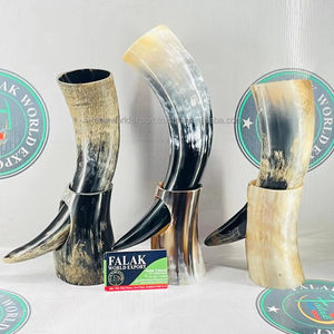 Corne à boire en corne de buffle naturelle polie de qualité viking, écologique, sans danger pour les aliments, cadeau d'affaires par FWE - Product Image 5