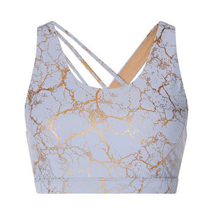 Women's High Support Sports <b>Bra</b> Wholesale Lightweight Spandex Polyester <b>Stretch</b> Breathable Crisscross Straps Seamless High - Product Image 1