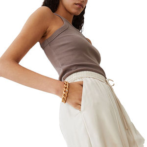 Top corto de mujer de alta calidad, Tops cortos personalizados transpirables para damas, venta al por mayor, camisa holgada, camisetas sin mangas para mujer - Product Image 3