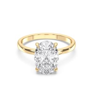 Anillo de compromiso de diamante de corte ovalado de moissanita de 4,00 quilates de quilates hecho en oro sólido de 10K,14K,18K - Product Image 6