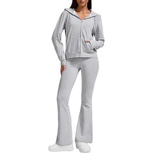 Ensemble de survêtement de haute qualité imprimé pour femmes grande taille, personnalisé, 2 pièces, sweat à capuche zippé, pantalon évasé, survêtement de sport, streetwear, jogging - Product Image 1