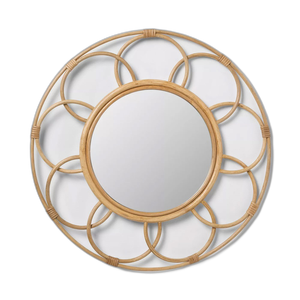 Meubles modernes de décoration intérieure avec miroirs ronds muraux en rotin à grand cercle Nouveaux styles - Product Image 4