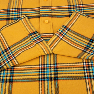 เสื้อเชิ้ตผ้าสักหลาดแขนยาวสำหรับผู้ชาย, เสื้อเชิ้ตผ้าคอตตอน100% ปกตั้งลายทางสำหรับฤดูใบไม้ร่วง - Product Image 2