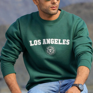 Nueva llegada de invierno Sudaderas de cuello redondo bordadas en verde para hombres Sportar Industry ofrece tarifas al por mayor a granel para la venta - Product Image 4