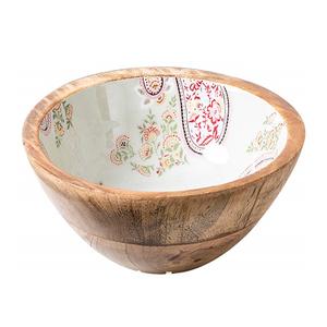 Bols en bois profonds décoratifs d'impression naturelle de forme ronde servant la soupe et le bol en bois de riz pour la vaisselle de vaisselle de cuisine - Product Image 6