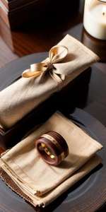 Ronds de serviette en bois artisanaux pour une atmosphère rustique et chaleureuse et parfaits pour les dîners décontractés et les événements de vacances - Product Image 6