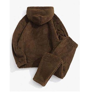 Ensemble de vêtements de détente unisexe imprimé 100% coton, respirant, à manches longues, avec poche, sweat-shirt décontracté et pantalon, ensemble 2 pièces moelleux - Product Image 2