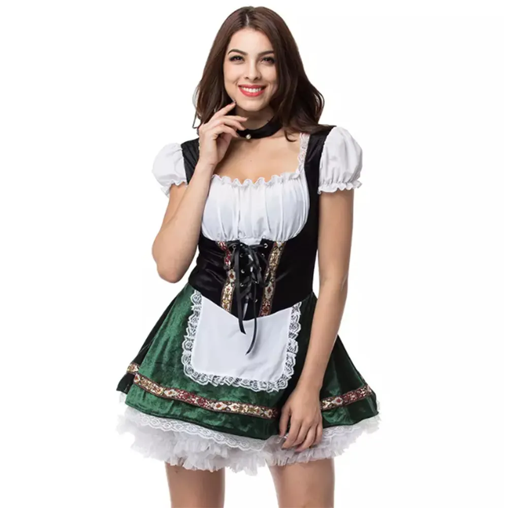 Costume de femme de chambre pour Halloween, Costume Sexy de fille de bière allemande, Costumes bavarois Dirndl