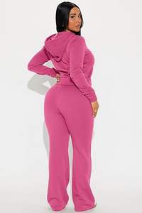 Conjunto Deportivo de Dos Piezas de Felpa para Mujer, Informal, de Invierno, Transpirable, de Secado Rápido, con Cintura Elástica, para Correr - Product Image 4