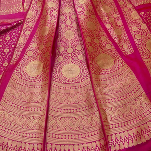 Wholesale Traditional <b>Indian</b> Luxury Woven 100% Silk Brocade Fabric Printed Pattern Wedding Dress Sarees <b>Scarves</b> Collection - Product Image 1