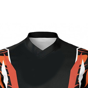 Conjuntos de camisetas de moto con cuello en V para hombre, camisa de montar en motocicleta con estampado de sublimación transpirable de secado rápido para hombre - Product Image 3
