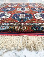 Tapis Kirman turc vintage en laine tissé à la main, teint à la racine florale, de Gallipoli Canakkale Ayvacik, 178x276 (6' X 9')