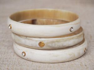 FAN BANGLES PULSERAS CUERNO DE BÚFALO BRAZALES y pulseras MODERNAS Venta al por mayor Pulsera artesanal de moda más nueva - Product Image 3