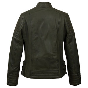 Vente en gros d'usine Personnalisable Respirant Tissé Slim Fit Veste de moto en cuir PU marron de grande taille pour femmes avec doublure en satin - Product Image 6