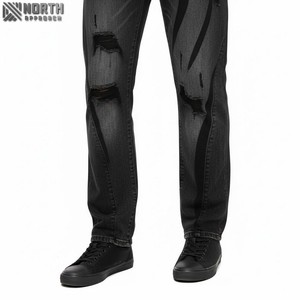 กางเกงยีนส์ขายาวสำหรับผู้ชายกางเกงยีนส์ขาบานแนวสตรีทฮิปฮอป - Product Image 5