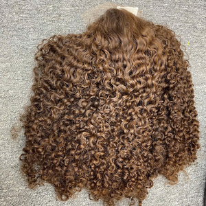 Perruques bouclées birmanes brutes Super Double Drawn cheveux vierges vietnamiens bruns avec HD transparent pour perruque de grade a - Product Image 1