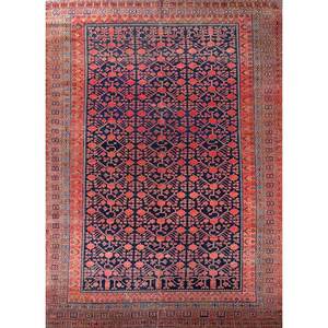 Alfombra de Lana Anudada a Mano de Gran Tamaño Aalam Pae-4220, Alfombra Rectangular con Patrón Geométrico Rosa y Morado para Sala de Estar, Uso en el Hogar y el Pasillo - Product Image 1