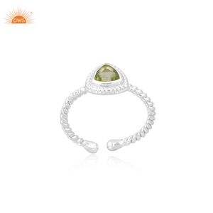 สุดยอดเพอร์ริโดต ทริลเลียน คัท พลอย พลอยเกิดเดือนสิงหาคม ทุกโอกาส แหวนแฮนด์เมด สั่งทําพิเศษ ผู้ผลิตเครื่องประดับ - Product Image 1