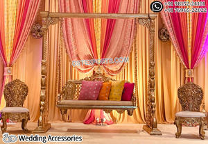 Asequible Mehndi Stage Sankheda Swing Muslim Walima Stage Decoration con Jhula Bangle Ceremony Stage Swing DecorationUSA - Product Image 2