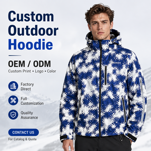 IKDEER Fabricantes de Sudaderas Personalizadas, Chaqueta Ligera Cortavientos para Hombre, Chaqueta de Nylon de Lujo para Exteriores, Impermeable, <span class=keywords><strong>con</strong></span> Cierre y <span class=keywords><strong>Capucha</strong></span> Estampada - Product Image 1