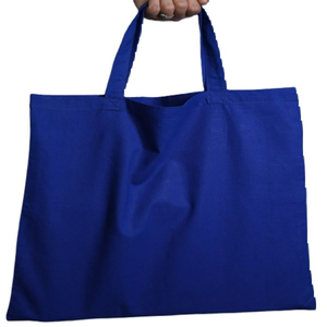 Bolsa de Compras de Algodón Reutilizable con Logotipo Personalizado, Ecológica, Azul, con Cierre de Botón y Cremallera, Promocional - Product Image 1