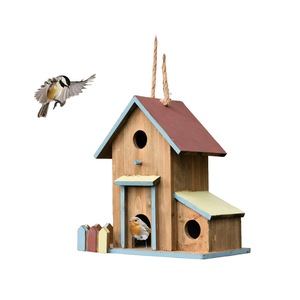 Maison d'oiseau en bois de style unique pour l'extérieur de qualité durable avec une finition élégante Mangeoire à oiseaux en bois pour oiseaux - Product Image 2