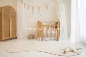 Cuna de Mimbre para Bebé, Plegable en Forma de B, Cuna de Madera Portátil y Cama de Día para Bebés y Niños, para Uso en Hospitales y Salas de Estar - Product Image 2