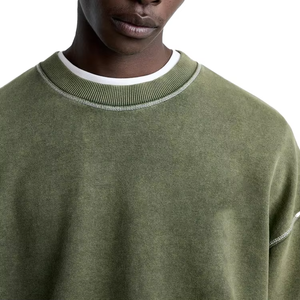 ชุดวอร์มผ้าฝ้ายโอเวอร์ไซส์สำหรับผู้ชายชุดออกกำลังกายเล่นกีฬาผ้าฟลีซซักแบบโอเวอร์ไซส์สำหรับ100% ใส่วิ่งออกกำลังกายเล่นยิมชุดวอร์มเล่นกีฬา400 GSM - Product Image 4