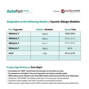 มือจับปรับที่นั่งสำหรับ Renault Clio 2,3,4,5, Fiat Uno-left - Product Image 2