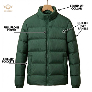 Parka de Invierno para Hombre, Talla Grande, Informal, para Exteriores, con Cuello Alto, Acolchada, con Cierre, al por Mayor, OEM/ODM - Product Image 2