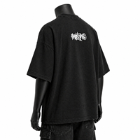 Kaos Streetwear Pria Oversize Katun dengan Cetakan Grafis, Model Longgar, Bahu Jatuh, Fashion Urban, Grosir OEM
