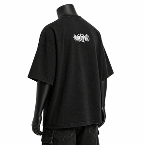 Camiseta Oversize de Algodón para Hombre, Estilo Urbano, con Estampado Gráfico, Hombros Caídos, Ajuste Holgado, Venta al por Mayor OEM - Product Image 6