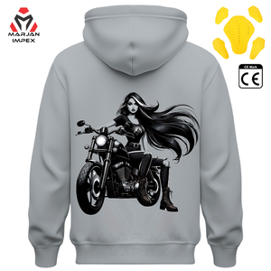 Sweat à capuche en polaire à motif moto pour homme, mélange lourd, chaud, pour motards, cyclistes et style streetwear - Product Image 2
