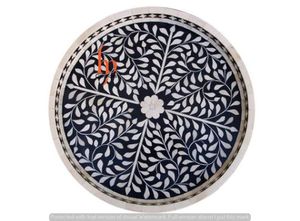 Plateau de service en incrustation d'os de forme hexagonale et à rayures pour plateau de service de comptoir de Table basse du fabricant indien - Product Image 3