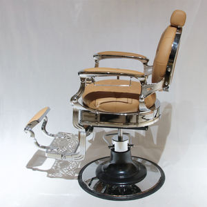 Fauteuil de Barbier Antique Haut de Gamme pour Salon – Base en Acier Inoxydable Noir Durable, Style Moderne Inclinable pour Coiffure - Product Image 4