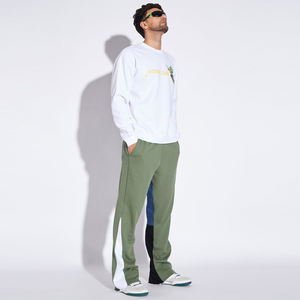 Pantalon de survêtement empilé à logo imprimé bouffant Pantalon évasé de survêtement en molleton de coton pour hommes Pantalon empilé à jambe droite de haute qualité - Product Image 6