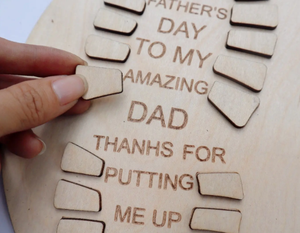 Cadeau de fête des pères en bois personnalisé-Conception d'empreinte ronde écologique VIET FARGIMEX - Product Image 6