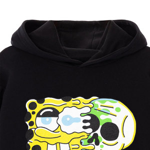 <span class=keywords><strong>Felpa</strong></span> <span class=keywords><strong>con</strong></span> Cappuccio Nera da Uomo <span class=keywords><strong>con</strong></span> Grafica Teschio in Stile Cartoon, Pullover Casual <span class=keywords><strong>con</strong></span> Tasca Frontale a Marsupio - Product Image 3