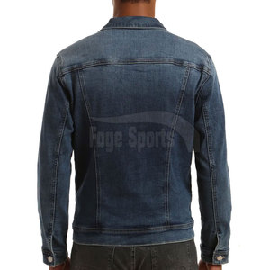 Fabrication en usine Nouveauté Veste en jean pour homme Hiver Manches régulières Col montant Logo frontal Couleurs et tailles personnalisées Vente en gros - Product Image 3