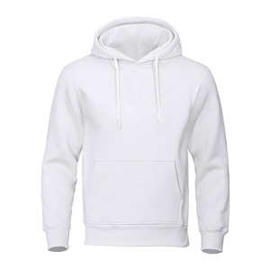 Top Quality Men Slim Fit Sports Wear <b>Sweatshirt</b> Hoodie Men's Colour <b>White</b> Hoodies Basics Cotton Blended Kangaroo Pocket - Product Image 1