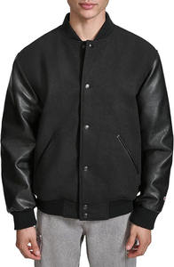 Veste universitaire respirante pour hommes avec broderie personnalisée et manches en cuir Varsity à la mode américaine personnalisée - Product Image 6