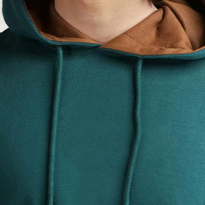 Sweat à capuche unisexe en coton mélangé uni Basics Fabricant OEM Pull-over à capuche en polaire lourde à épaules tombantes - Product Image 5