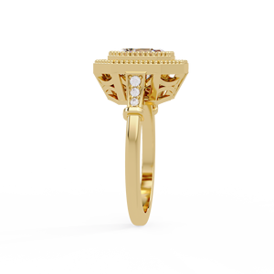 แหวนหมั้นเพชรทรงอัสเชอร์วินเทจ ฝังเพชรแล็บโกรว์ ขอบมิลเกรน ทองคำขาว 14K น้ำหนัก 3 กะรัต รับรองโดย IGI เครื่องประดับสั่งทำ ขายส่ง - Product Image 4