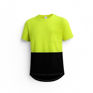 T-shirt de travail à séchage rapide pour homme en maille à manches courtes haute visibilité avec bandes réfléchissantes Caractéristiques anti-poussière en polyester - Product Image 4