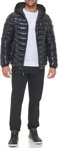 Chaquetas acolchadas ligeras para hombre Diseños de burbujas personalizados duraderos y cálidos con cuello levantado Lona Precios al por mayor - Product Image 4
