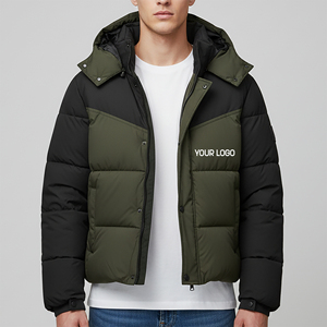 Vêtement décontracté à prix abordable en gros, coupe ample, veste à capuche à blocs de couleur, veste d'hiver à la mode, veste d'hiver moelleuse - Product Image 4