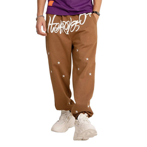Pantalones de algodón de alta calidad 2025 para hombre, pantalones de chándal acampanados apilados para hombre, pantalones para correr con logotipo personalizado, Pantalones estampados para hombre - Product Image 5