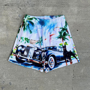 Short en maille unisexe 100% polyester à séchage rapide personnalisé du fabricant Style de rue solide Basketball de rue pour hommes Respectueux de l'environnement - Product Image 4