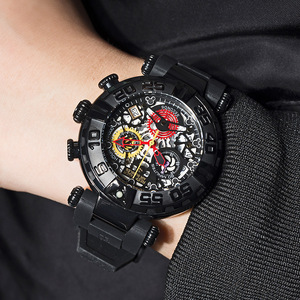 นาฬิกา Reef Tiger Luxury Quartz Chronograph สำหรับผู้ชาย สายสแตนเลสสตีล ขนาด 20 มม. หน้าปัดขนาดใหญ่ - Product Image 3